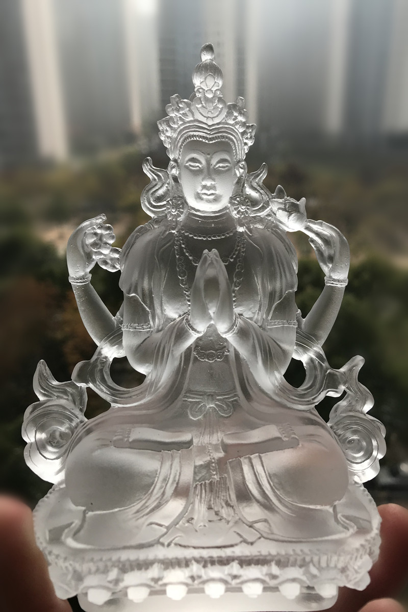 琉璃观音藏传佛教四臂佛像居家供奉家用密宗菩萨摆件