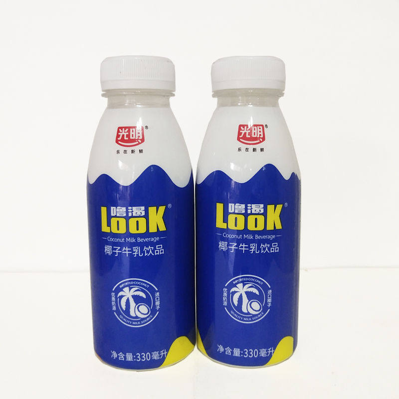 椰汁光明噜渴look330ml瓶装低温牛乳饮品餐饮酸奶