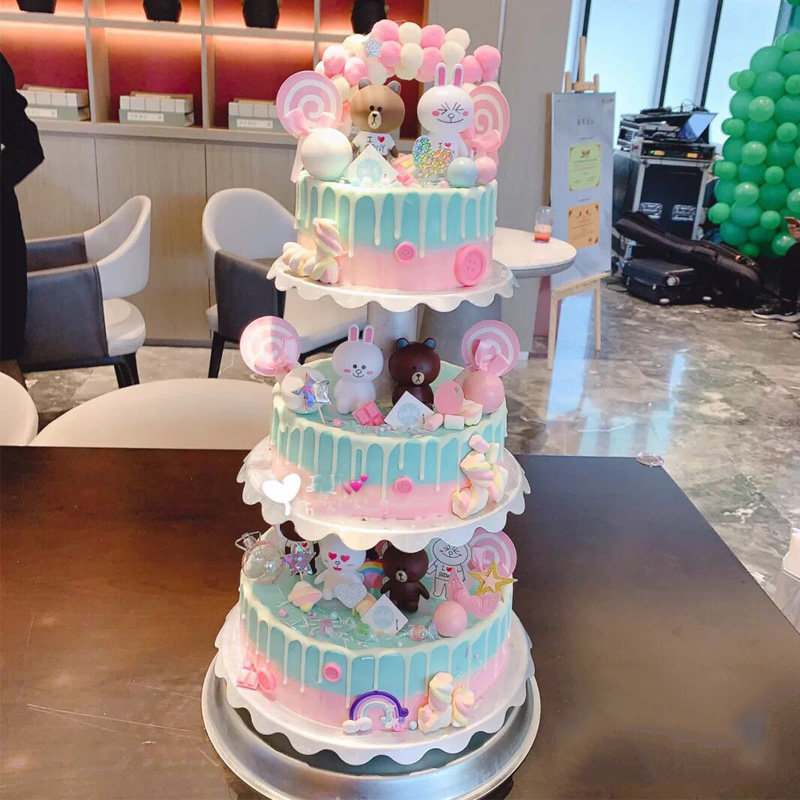 周年庆婚庆网红生日蛋糕同城配送创意水果三层蛋糕新鲜生日蛋糕