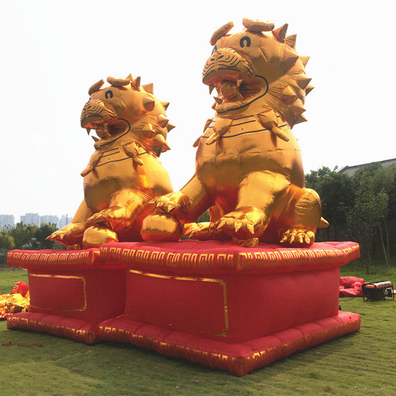 充气金狮25米3米卡通狮子开业庆典金象麒麟拱门