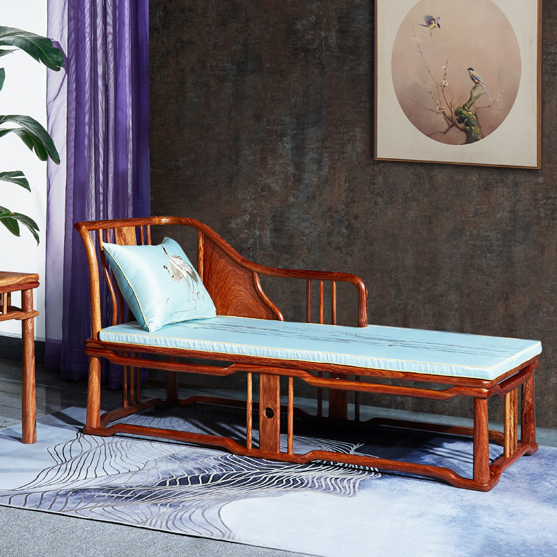 贵妃新中式躺椅紫檀刺猬太妃沙发红木妃美人木贵贵妃椅
