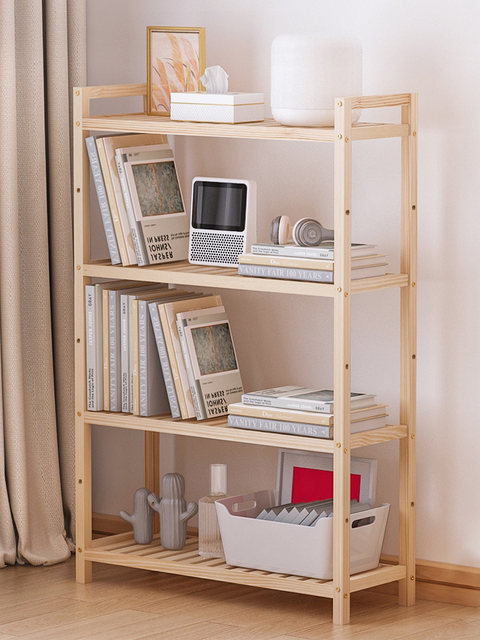 Solid wood shelf bookcase child simple living room bedroom room bathroom storage rack storage shelves the wooden partition floor Solid wood shelf bookcase child simple living room bedroom room bathroom storage rack storage shelves the wooden partition floor