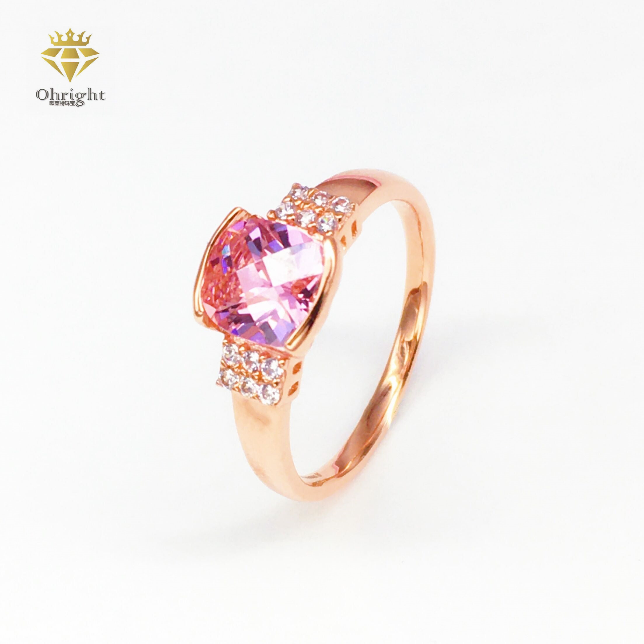 新款紫金简约食指彩金宝石指环14k俄罗斯戒指手饰