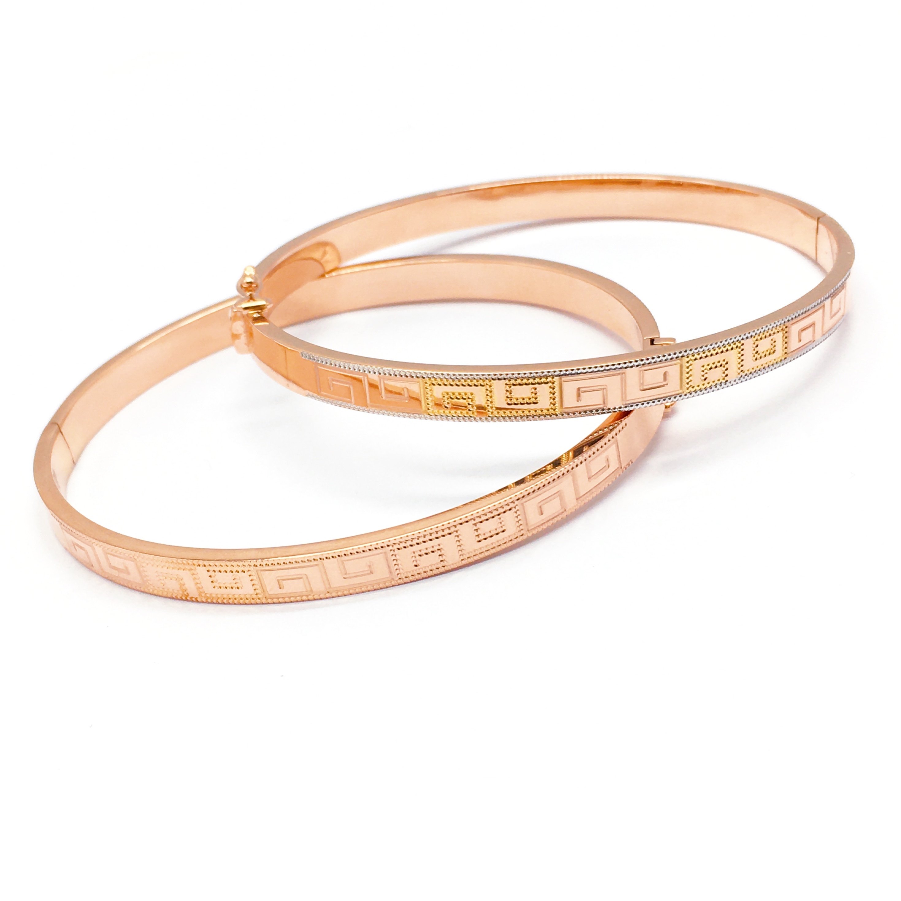 手镯满洲里俄罗斯紫金14k玫瑰彩金金时尚厚实三彩手饰