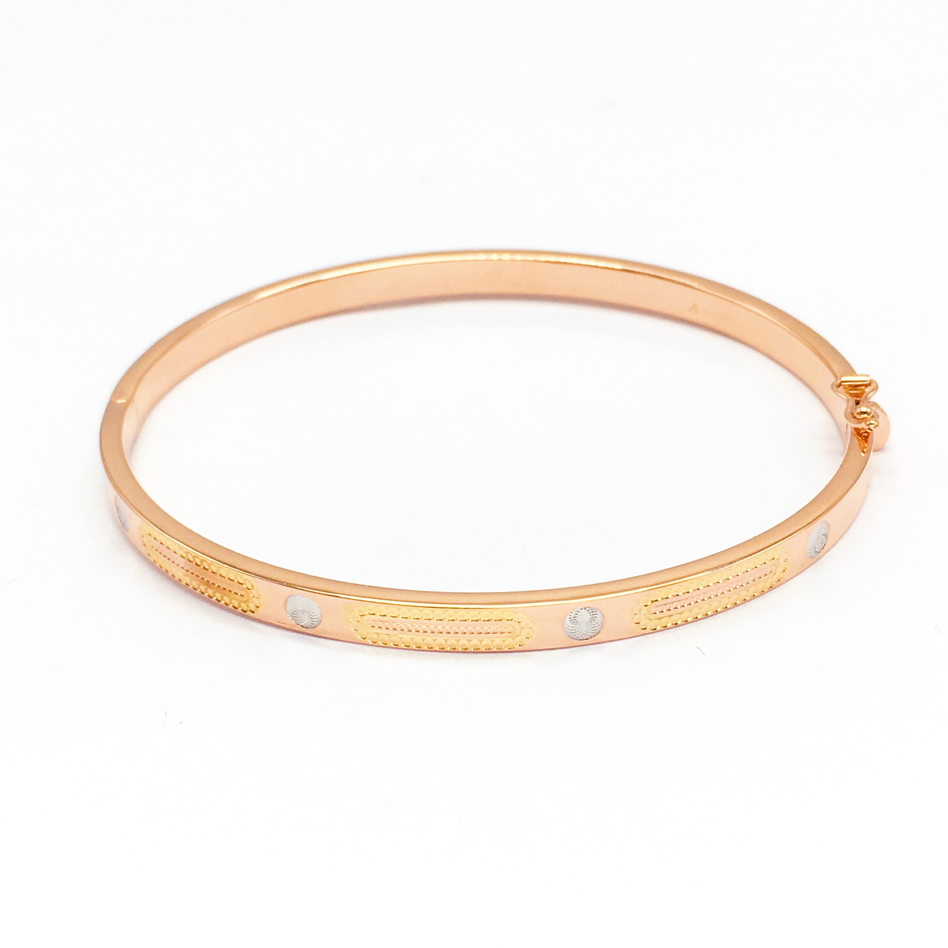 俄罗斯紫金手镯14k玫瑰彩金金时尚豪华三色彩福手饰