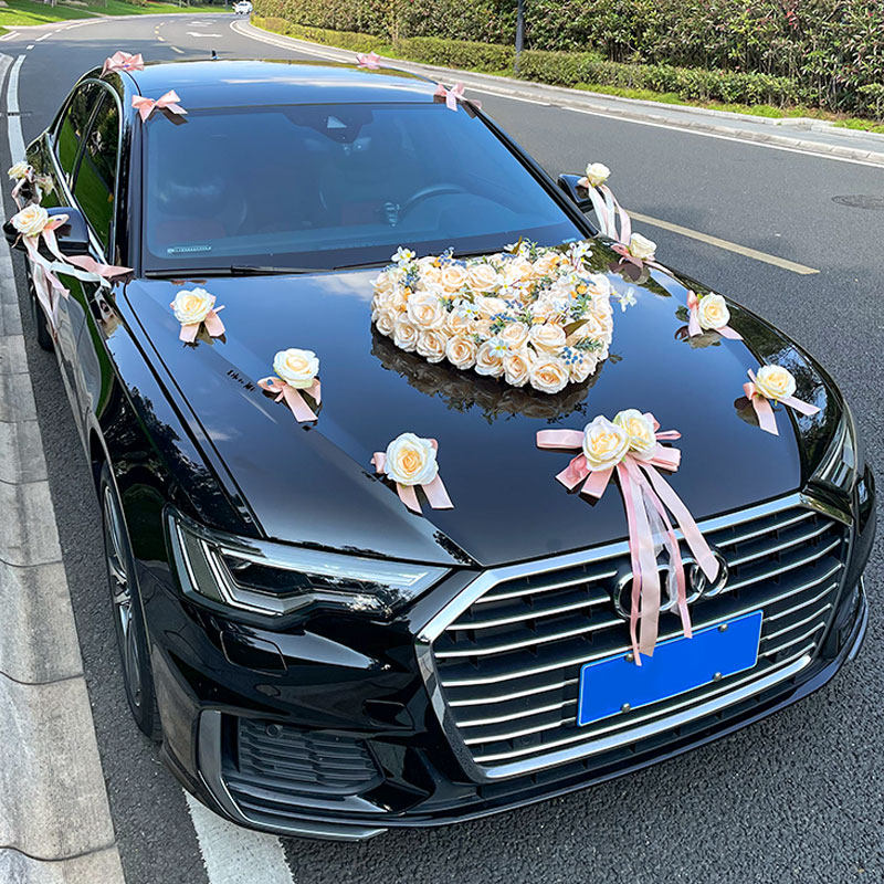 韩式婚车主车装饰车头花装饰品花车结婚车队全套副车布置头车花