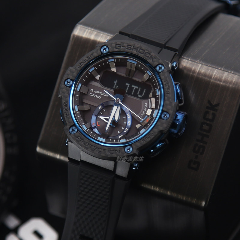 卡西欧g-shock钢铁之心太阳能蓝牙石英表gst-b200-1a d b x-1a2