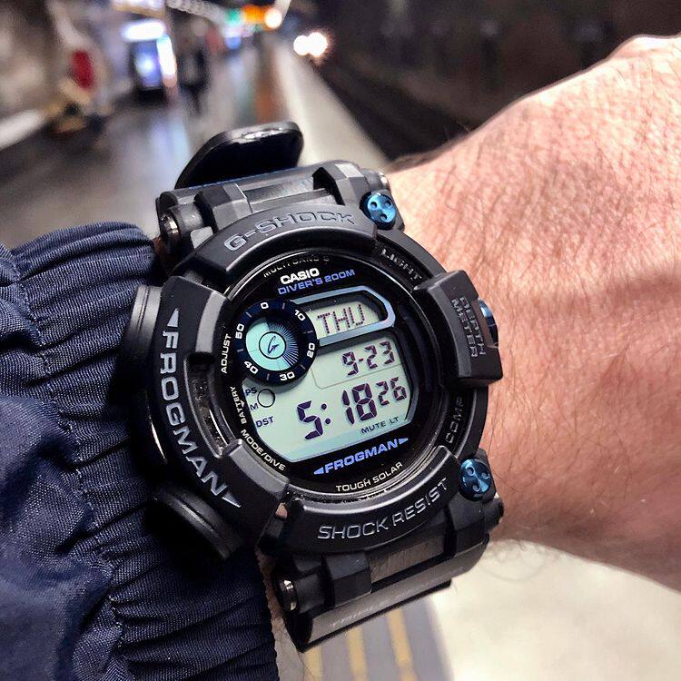 卡西欧gwfd1000b1手表潜水电波动能蛙人绝版六代数显日韩腕表