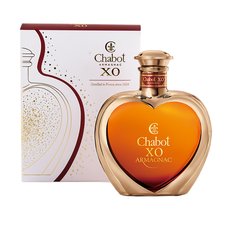 戛堡chabot经典xo雅邑白兰地心型金色500ml1瓶白兰地