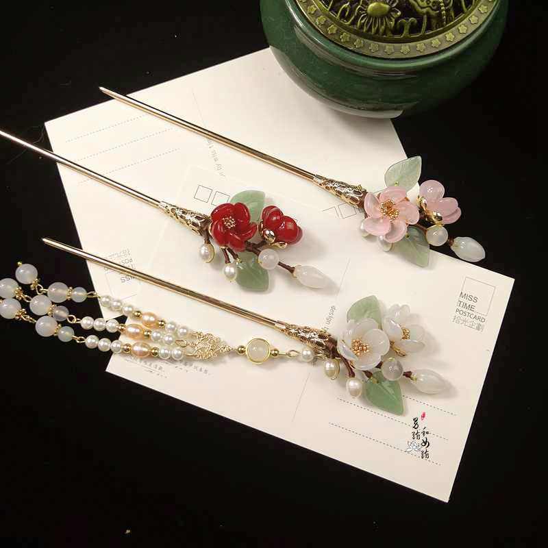 原创暗香梅花手工流苏古装步摇旗袍汉服发簪发饰