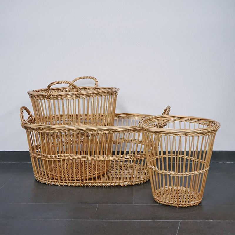 hay wicker basket 藤编收纳筐 原木色手工艺收纳筐 脏衣篮 - hay家居