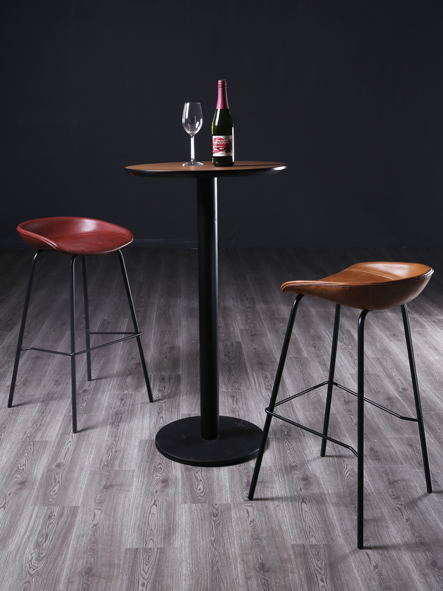 mattlife北欧ins 高脚吧台椅家用简约高脚凳酒吧铁艺吧椅高吧台椅