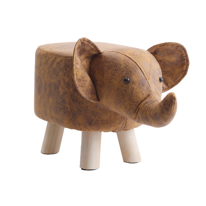 实木儿童动物换鞋凳时尚创意小凳子家用脚凳小牛卡通矮凳沙发凳