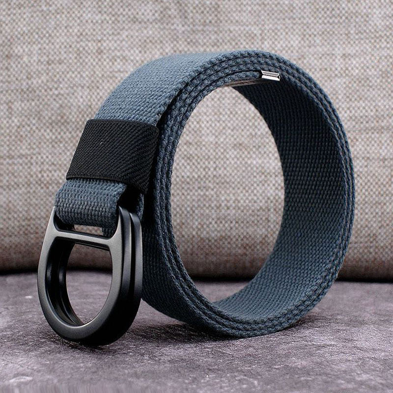 男士双环扣帆布腰带加长裤腰带休闲裤带女生条纹织带运动布带皮带