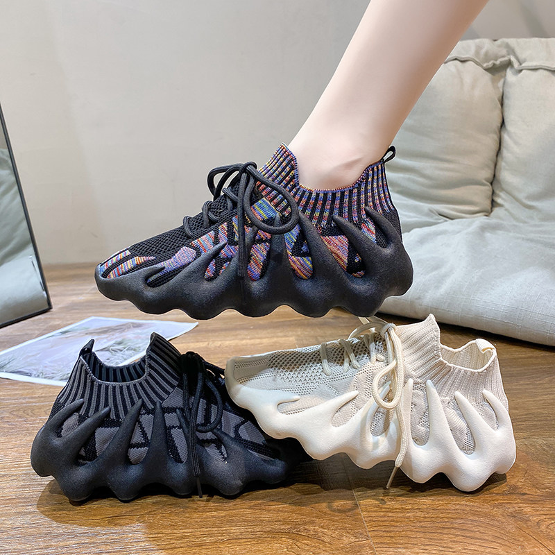 运动饺子鞋女2021年新款网红ins百搭八爪鱼系带时尚休闲鞋