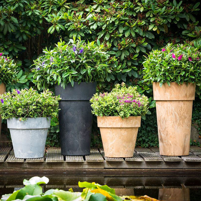 虹越artstone仿石花纹树脂露娜宽边圆型庭院花卉花盆