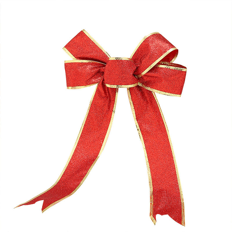 彩带蝴蝶结圣诞葱粉织带缎带圣诞树拉车绳子花环圣诞装饰品