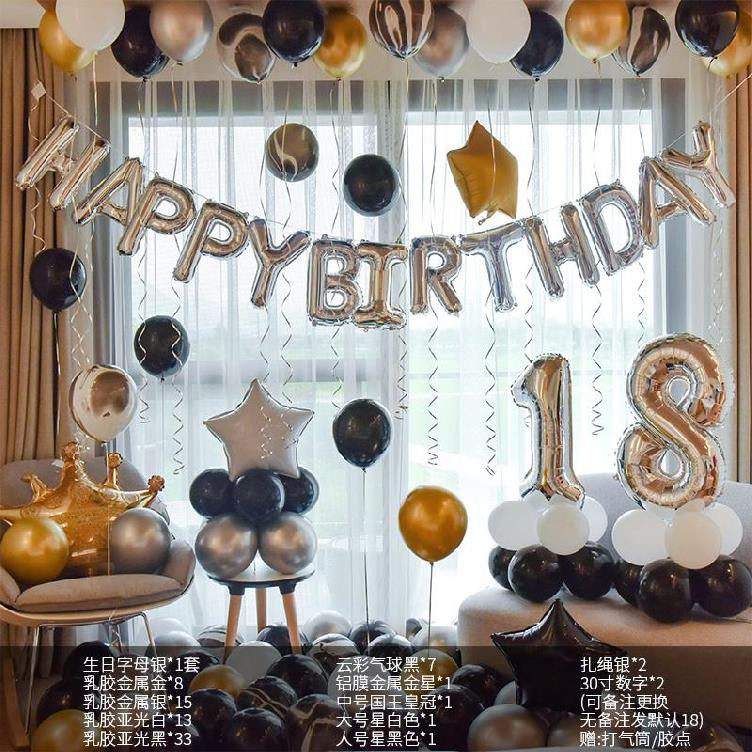 长沙老婆气球过生日装饰场景布置客厅气球