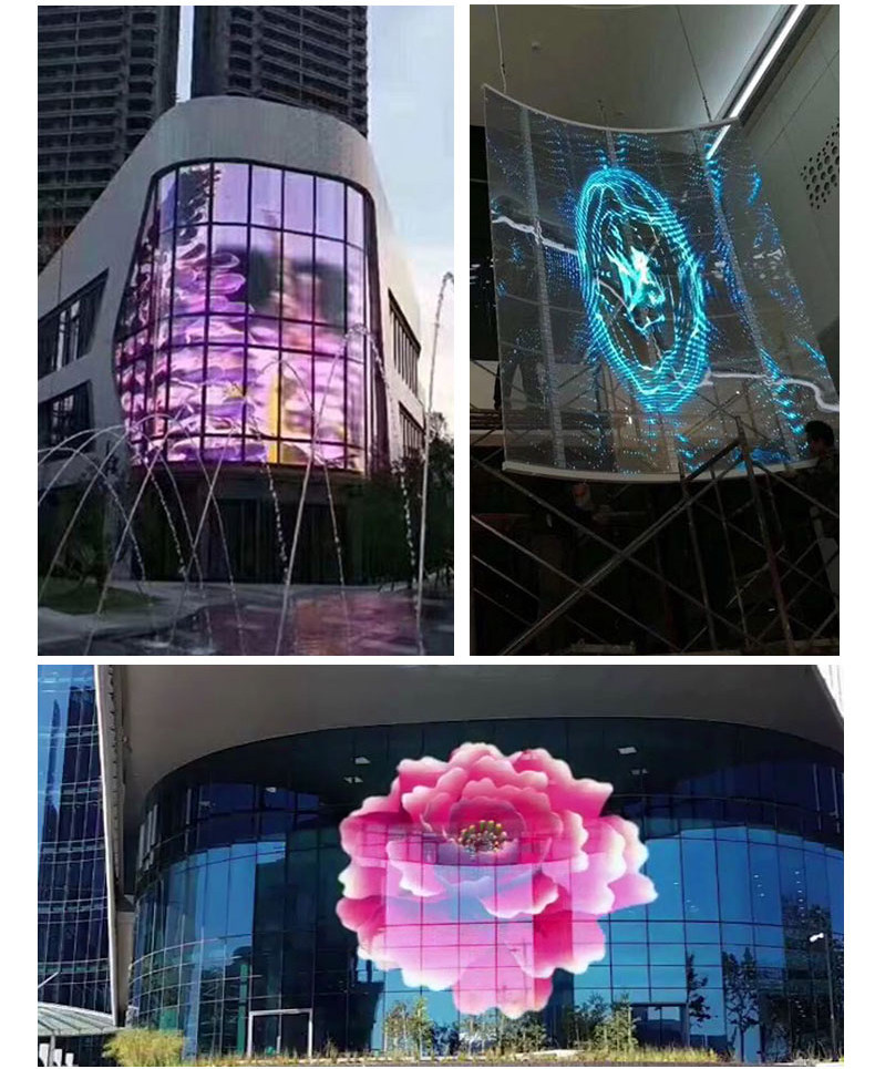 透明led冰屏户外全彩表贴室内3d全息广告机led显示屏