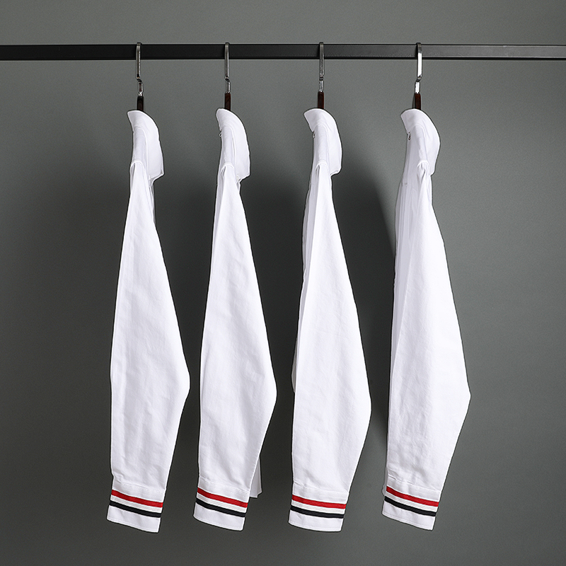 2021男士新款修身牛津纺衬衫男款长袖TB衬衣休闲商务两上衣秋季