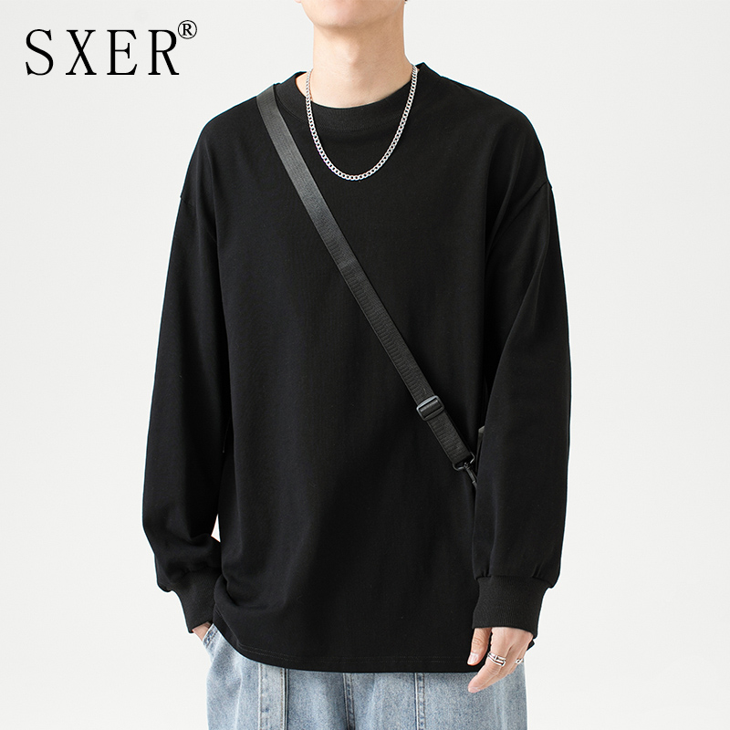 长袖t恤男秋冬季潮牌纯棉黑色体恤早秋上衣ins男装卫衣内搭打底衫