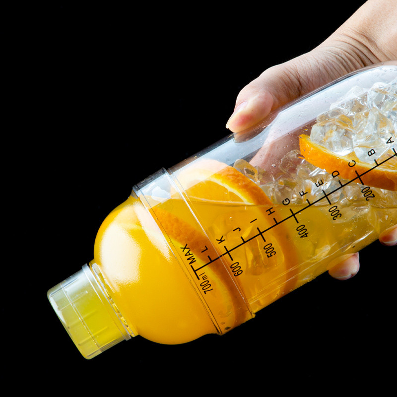 酒器透明加厚塑料雪克杯树脂雪克壶刻度摇摇杯摇调酒器