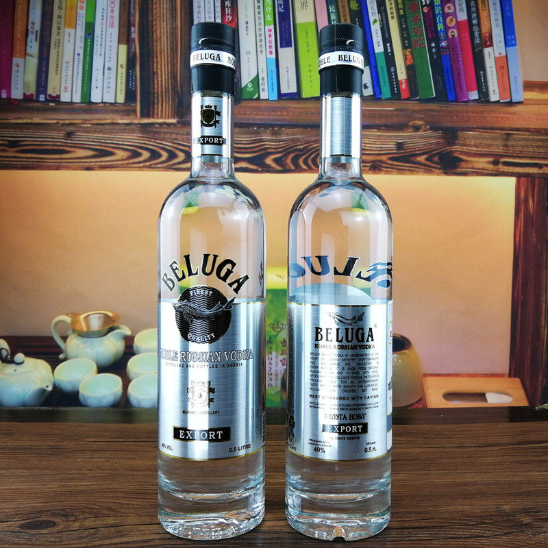 500毫升1瓶原装进口俄罗斯白鲸伏特加高档鲟鱼洋酒鸡尾酒伏特加