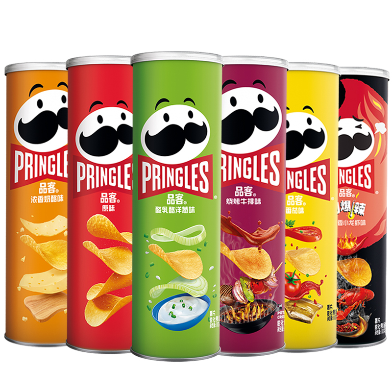 薯片6罐品客桶装20罐整箱零食批发洋葱奶酪膨化食品