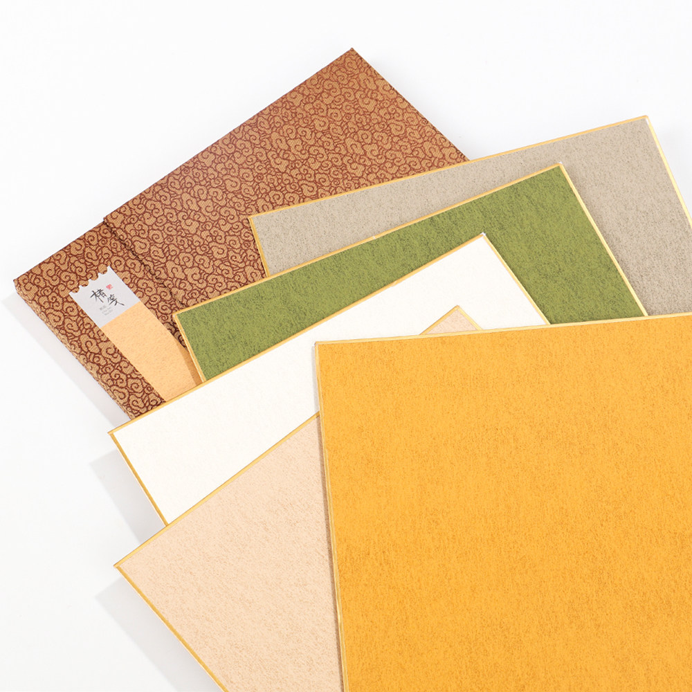 水木堂日本楮笺熟纸锦面函套金边软片工笔小楷宣纸