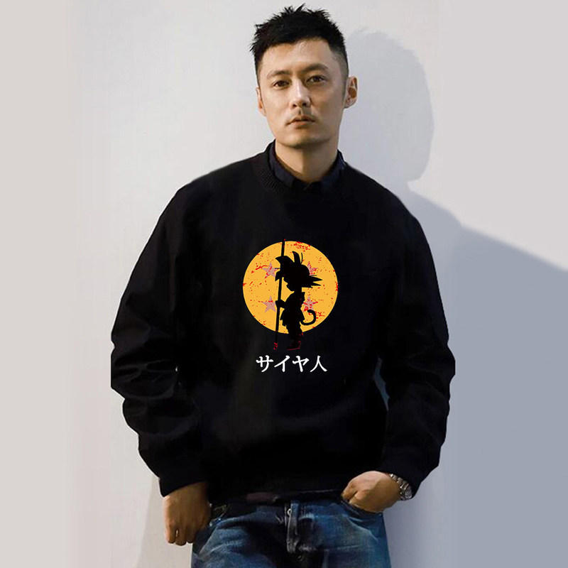 香港it潮牌余文乐卫衣男秋冬圆领加绒长袖大码卫衣