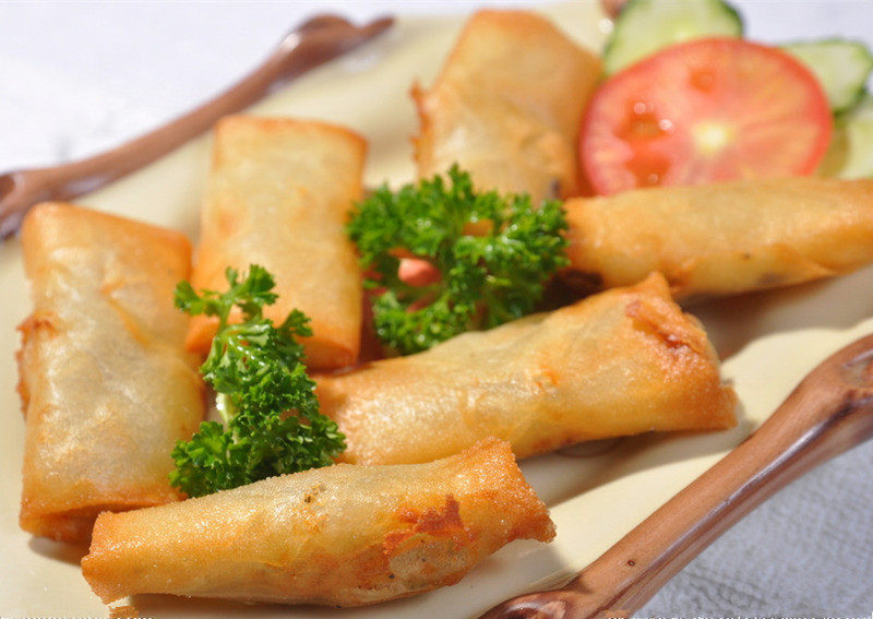 整箱三全春卷爽口素馅春卷煎炸春卷速冻食品广式点心10只180g24