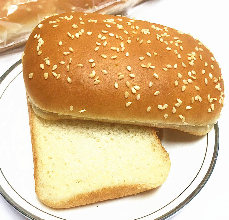 面包嘉顿长方形方包芝麻汉堡10个620g西式糕点