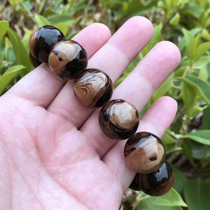 天然海柳手串血柳活柳文玩佛珠男士情侣礼物手链20mm黄天眼纹包邮