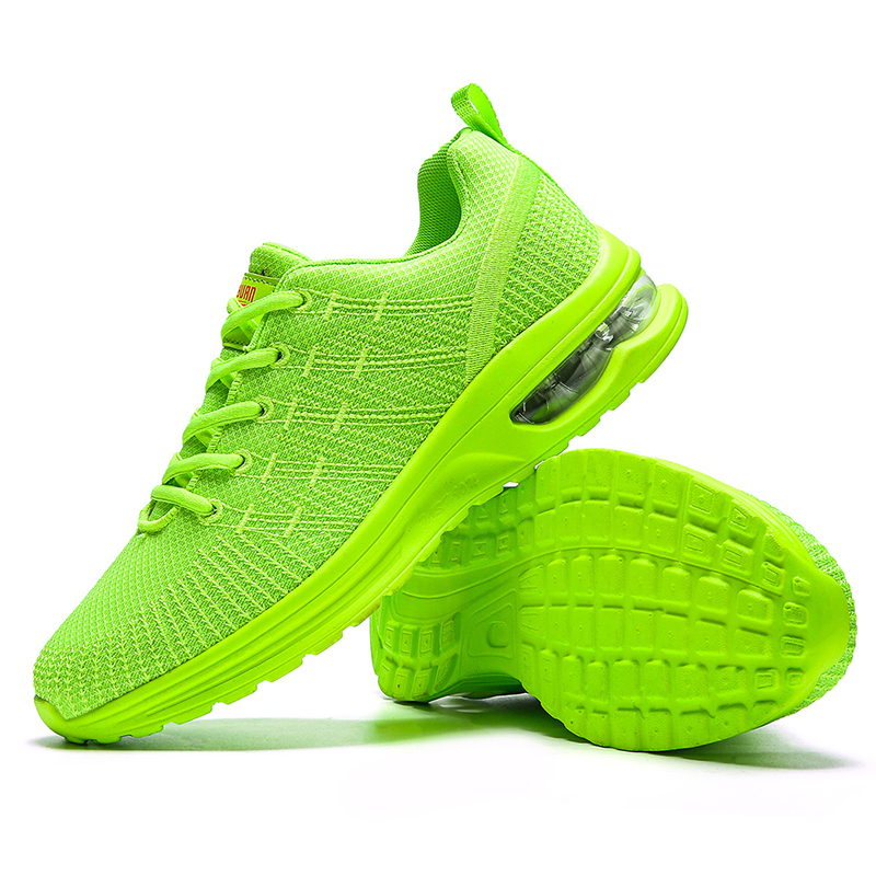 荧光绿色个性运动鞋男初中高中学生远动跑步鞋韩版时尚休闲鞋