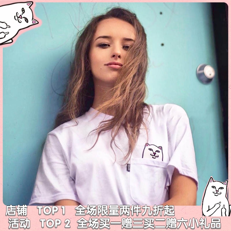 【官方】RipNDipT恤 LordNermalTEE中指贱猫潮牌短袖口袋猫咪男女
