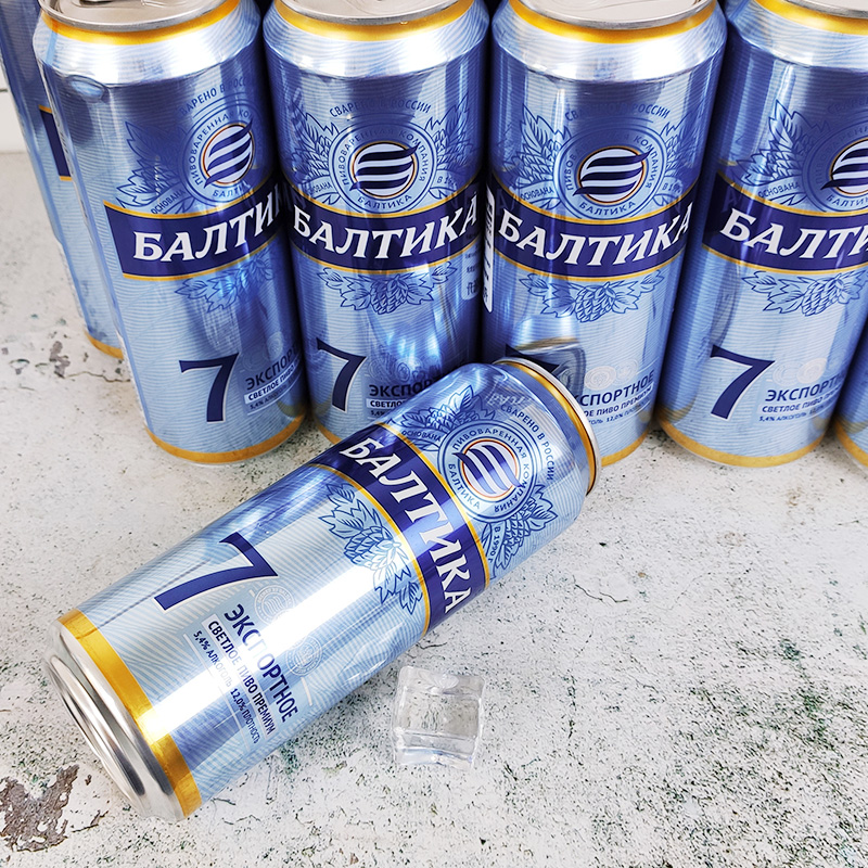 啤酒450ml6罐俄罗斯进口波罗的海7号易拉罐装黄啤酒啤酒