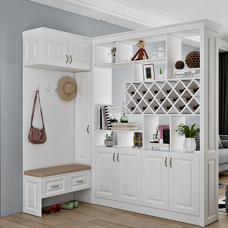 客厅进门玄关酒柜鞋柜一体靠墙转角屏风隔断鞋柜