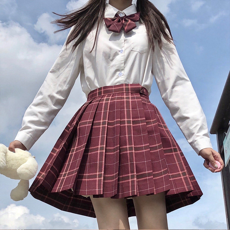 制服中牌馆沙华原创格短裙新年掉落半身正统学生校服