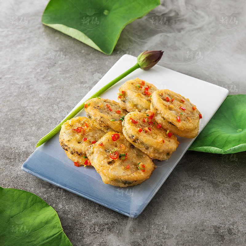 藕合荷仙藕夹黄金猪肉肉馅莲藕油炸小吃藕盒半成品肉类