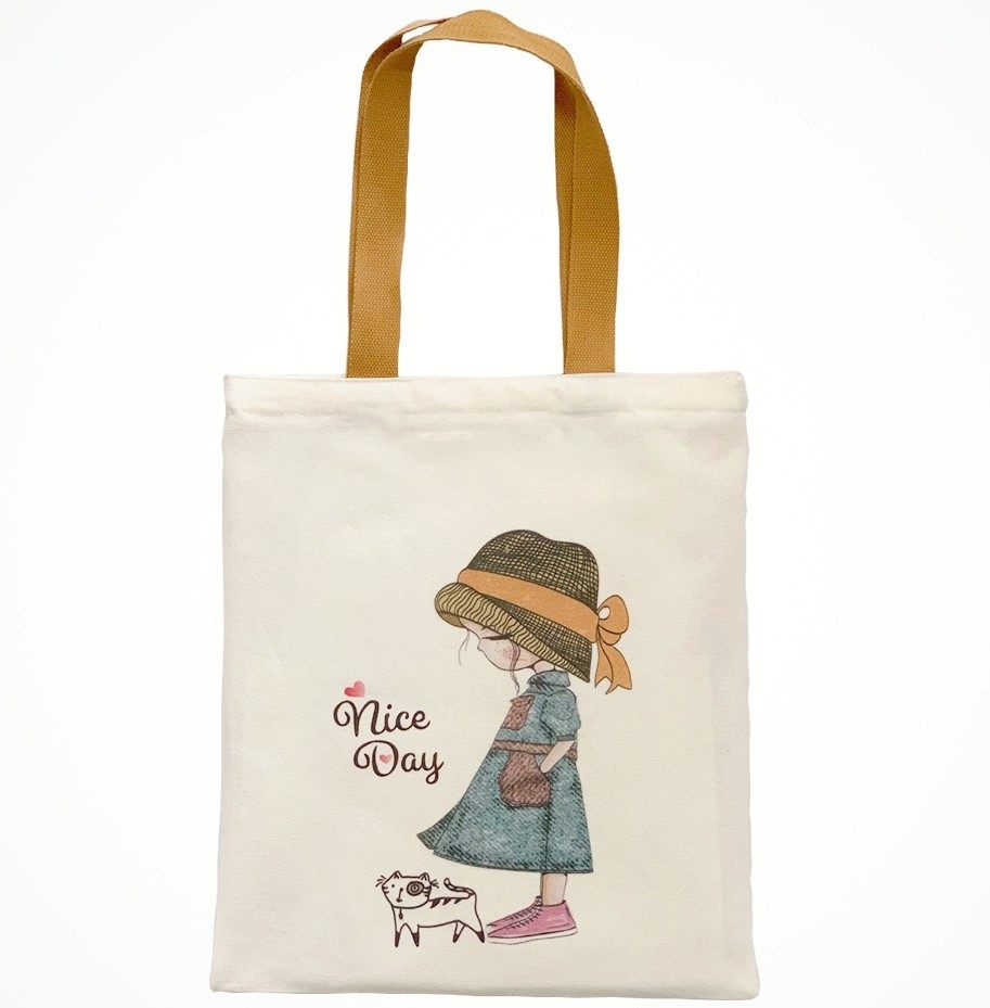 帆布手提收纳纸袋杜邦单肩购物单购物图案布袋购物袋