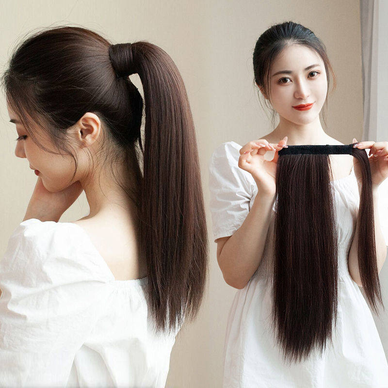马尾假发长发魔术网红超轻抓夹直发绑带式高其它假发
