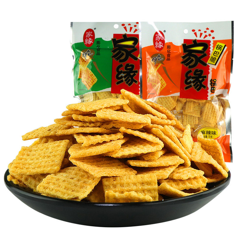 锅巴家缘黄豆粗粮72g20袋多口口味怀旧休闲膨化食品