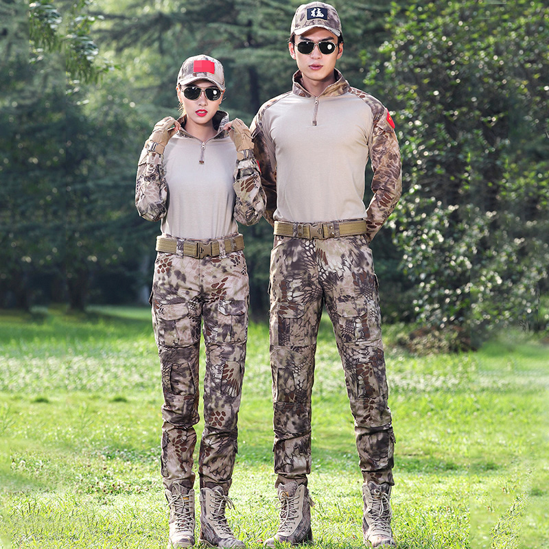 盾郎新款蟒纹迷彩蛙服战术套装男女特战教官训作服户外军训服上衣