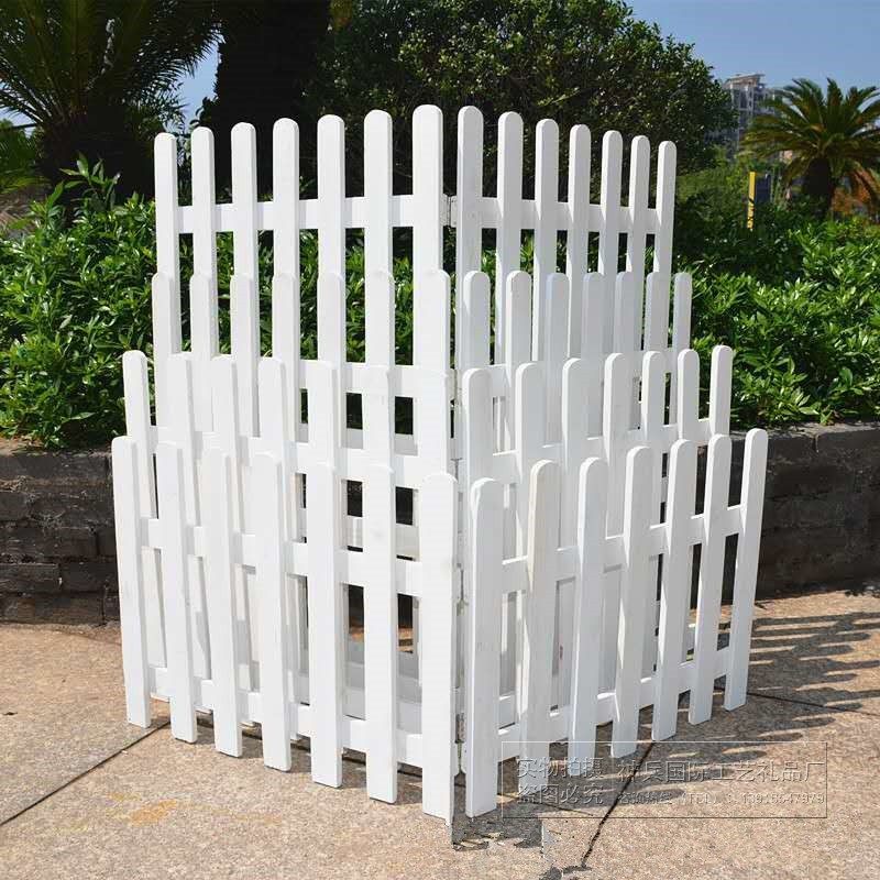 围栏白色木质防腐原木栅栏篱笆80cm大型篱笆