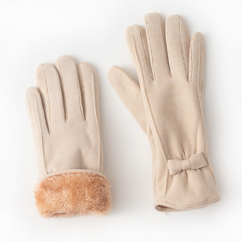 手套显手绒布秋冬季可触触屏加绒加厚骑车防风手套