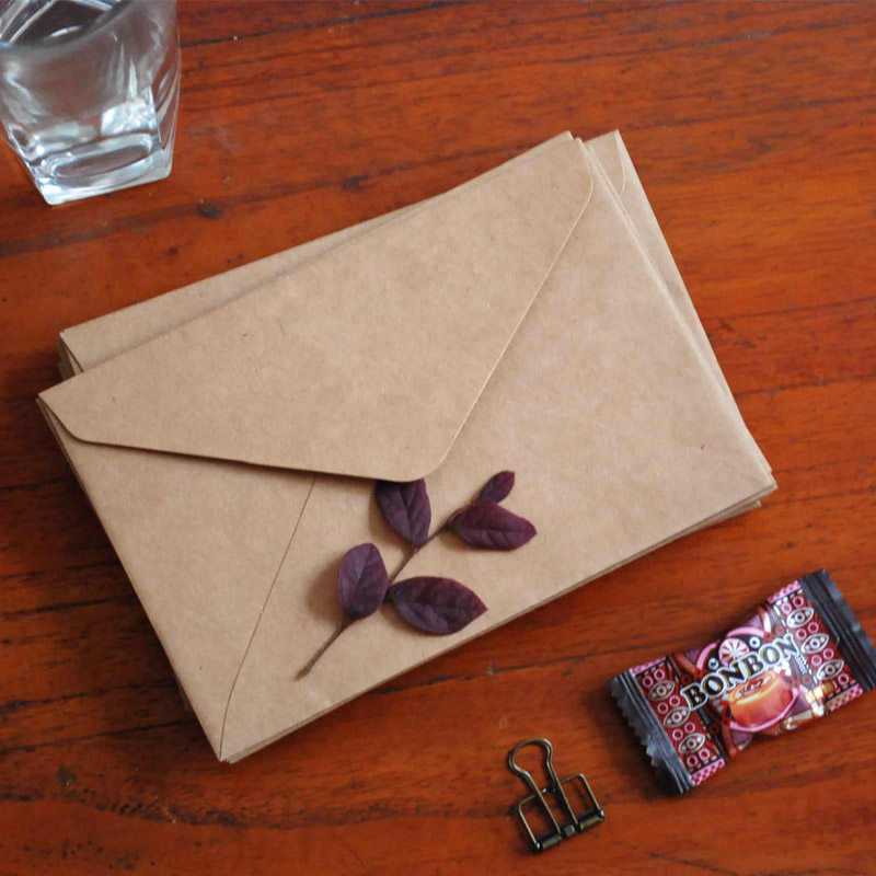 西式复古a6牛皮黑白色信封 文艺明信片6寸照片邀请函情书收纳纸袋