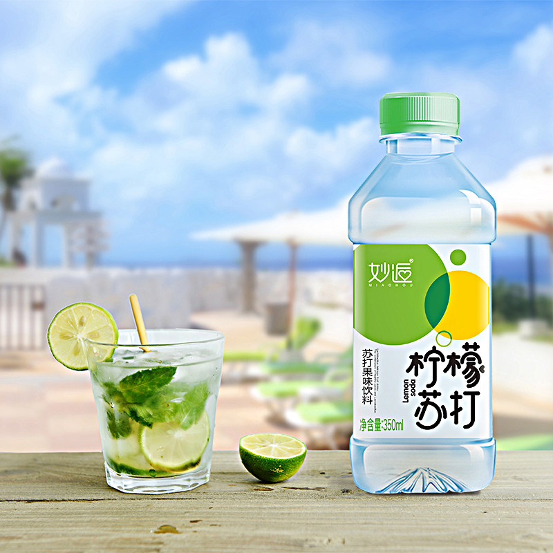 妙逅苏打水350ml24瓶整箱零无弱碱性原味果味柠檬碳酸饮料