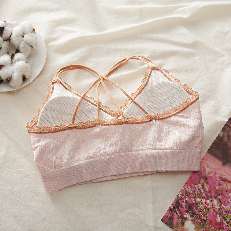 蕾丝美背内衣女学生高中初中发育少女文胸小胸抹胸