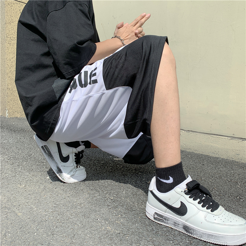 篮球短裤男夏季薄款宽松外穿冰丝五分裤子运动潮牌中裤休闲大裤衩