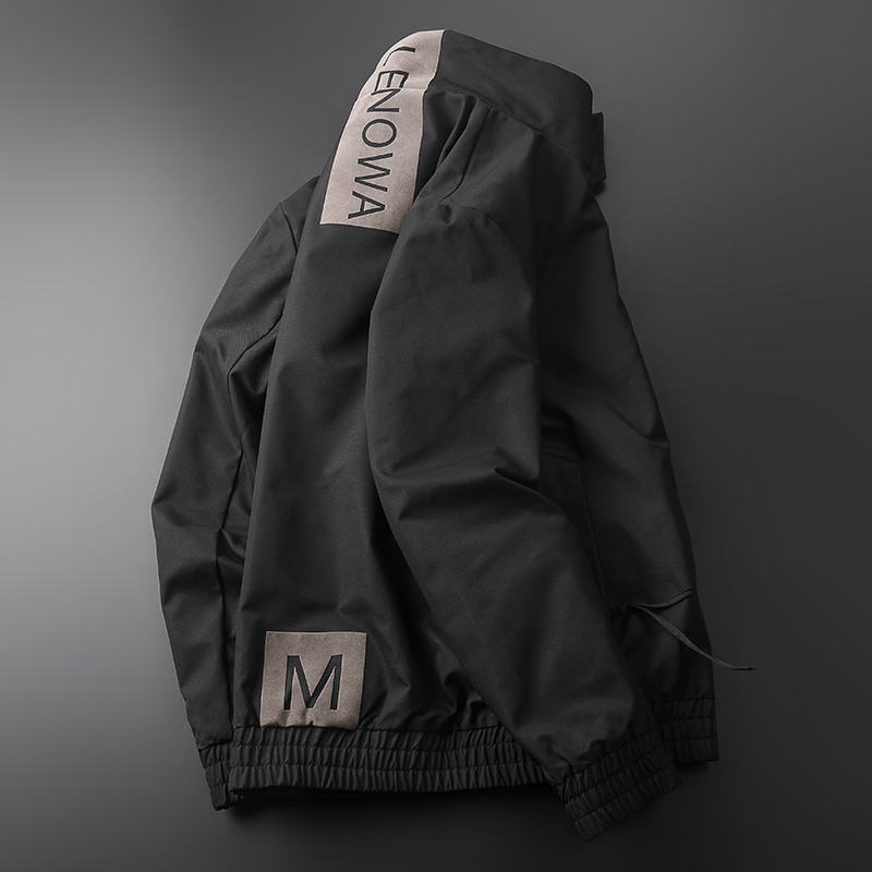 古鼎原创 酷潮百搭 字母修身夹克男士休闲外套2022春秋季机能上衣